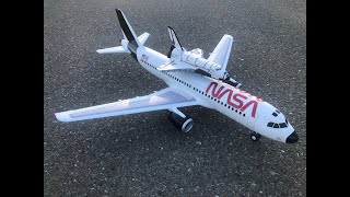 Xfly Twinliner 40mm Space Shuttle Piggy back Maiden Flight [upl. by Ardnuassac371]