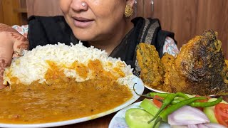 Eating Fish skull curry with rice  My muma’s first asmr 🥰 [upl. by Osicnarf427]