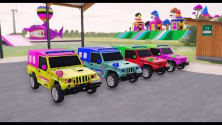 POLICE OF COLORS RUBICON JEEP CARS RAM DACIA MASSEY FERGUSON POLICE BMW CHEVROLET RESCUE CARS FS 22 [upl. by Solhcin]