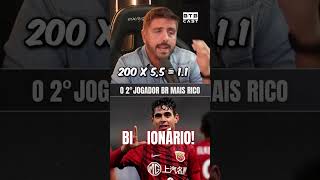 O segundo jogador mais rico do Brasil futebol football futebolbrasileiro viralvideos shorts [upl. by Tine]