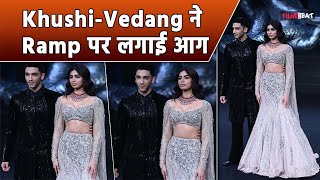 KhushiVedang Dating Rumours के बीच Khushi Kapoor और Vedang Raina का जबरदस्त Ramp Walk [upl. by Ttennaj]