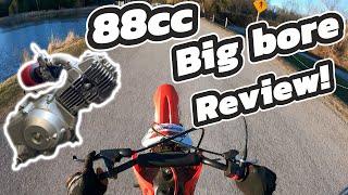 CRF50 88cc big bore kit testing amp review first ride [upl. by Naicad491]