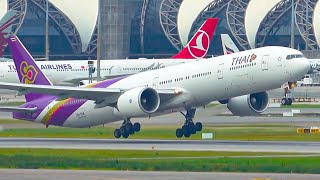 2 HOURS of THE BEST CLOSE UP BANGKOK Plane Spotting  B747B777B727A350A330B737 BKKVTBS [upl. by Adriana556]