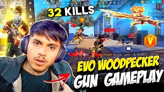 32 Kill With New Evo Woodpecker Lvl 7 Solo Vs Squad Gameplay 😱 Kaal Yt  Free Fire [upl. by Nurat]