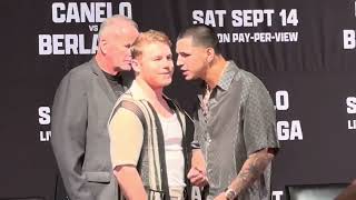 CaneloBerlanga LA Press Conference “You Hit Like My Son” canelo [upl. by Akinyt872]