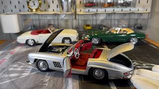 118 Mercedes Benz 300 SL Roadster 1957 Silver by Norev Unboxing 4K [upl. by Editha]