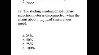 single phase induction motor mcqs  basic questions [upl. by Naarah]