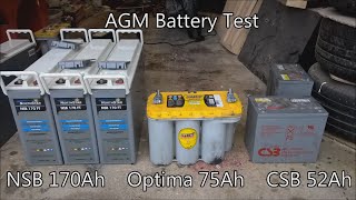 AGM Battery Test  NSB Optima CSB [upl. by Benetta480]