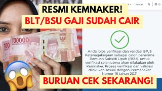 BSU Sudah Cair Cek BLT Gaji Ketenagakerjaan di HP amp Laptop  ✅ Resmi Kemnaker [upl. by Alegre]