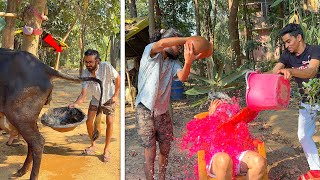 Gau mootra se khel liya holi 😱  अभी तक का सबसे ज़बर्दस्त 😂 EP  7 [upl. by Algar]