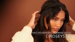 Haartutorial Half opsteken met haarband vlecht [upl. by Ecyoj485]