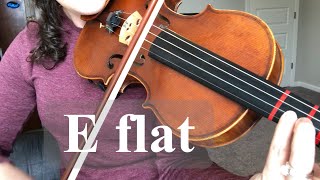 How to play E flat on the Astring violin low 4 [upl. by Ateuqahs762]