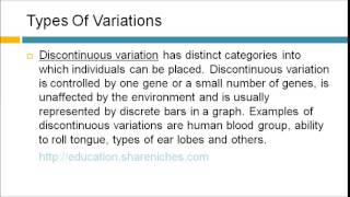 Types Of Variations  Discontinuous Variation Continuous Variation  Variation [upl. by Israeli209]