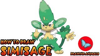 How To Draw Simisage Pokemon  Drawing Animals [upl. by Bertle356]