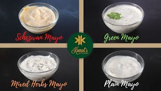 4 types of Eggless Mayonnaise Recipe  Instant Eggless Mayo Dips [upl. by Okiram55]