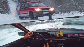 Volvo 740 Winter Drift GoPro POV Pure Sound [upl. by Nicolau754]