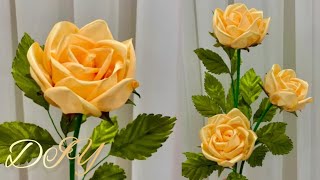 DIY Satin Ribbon Rose flowers  How to make ribbon rose  Ribbon decoration ideas long ribbon [upl. by Uuge]