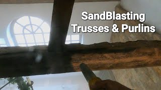 Transforming Old Wood Beams Sandblasting [upl. by Corel]