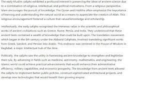 Why were the early Muslim caliphs so interested in preserving the ideas of ancient science [upl. by Nalced]