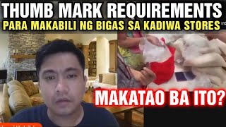 GRABE THUMBMARK AT VALID ID REQUIREMENTS PARA BIBILI NG BIGAS SA KADIWA STORES [upl. by Teufert719]