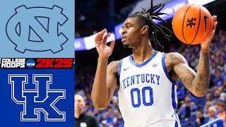 North Carolina vs Kentucky  College Hoops 2K25 Simulation [upl. by Ayhtak]