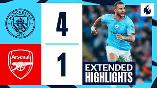 EXTENDED HIGHLIGHTS  Man City 41 Arsenal  De Bruyne Stones amp Haaland Goals [upl. by Woodson]