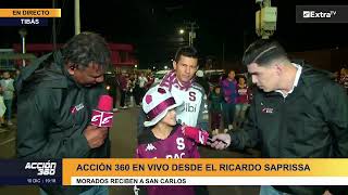 Saprissa vs San Carlos Aficionados Morados sueñan con quotla pentaquot [upl. by Lin]