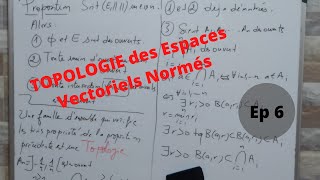 Topologie des Espaces Vectoriels Normés Ep 6  Topologie [upl. by Poliard]