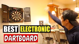 WINMAX Electronic Soft Tip Dartboard REVIEW And Demonstration  Dartboard Set with Cabinet [upl. by Ainiger]