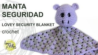 Tutorial Manta Seguridad Crochet o Ganchillo Lovey Hippo [upl. by Nikolaus795]