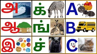 தமிழ் உயிர் எழுத்துக்கள் அ ஆ இ ஈ உ  மெய் எழுத்துக்கள்  ENGLISH ALPHABETS  A B C D E F G H I [upl. by Yeltsew]