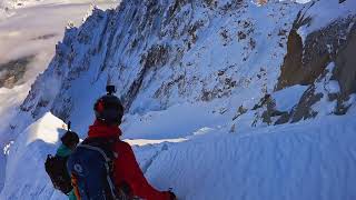 Col du Plan Aiguille du Midi north face ski descent [upl. by Ierbua]