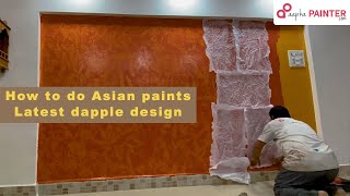 Asian paints Latest dapple design  HINDI   full process using butter paper  Royale play texture [upl. by Ytram]