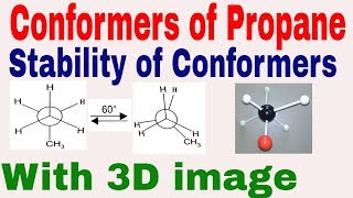 Conformers of Propane  Conformational isomerism  Staggered  Eclipsed  Dihedral angle [upl. by Bibbye]