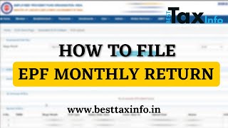 How To File EPF Return Online How to Generate and File ECR  ईपीएफ का Online Return कैसे फ़ाइल करें [upl. by Decrem]