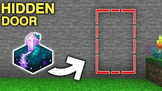 Minecraft How to make a Hidden Door In BEDROCK using Calibrated Sculk Sensor [upl. by Aivon]