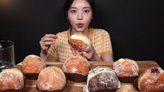 SUB노티드 도넛 먹방🍩 우유생크림 초코푸딩 마스카포네치즈 얼그레이까지 드디어 영접✨ 디저트 리얼사운드 Doughnut dessert Mukbang Asmr [upl. by Sidalg]