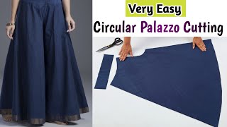 Very Easy Circular Palazzo Pant Cutting and StitchingPlazo Cutting For BeginnersStyle by Radhika [upl. by Obediah]