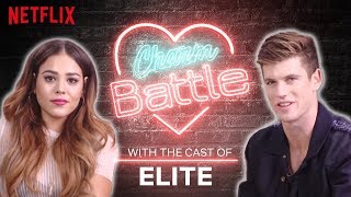 Spanish vs English Flirting with the Cast of Elite  Charm Battle  Netflix [upl. by Lyrac]