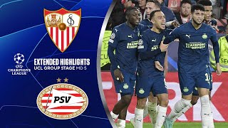 Sevilla vs PSV Extended Highlights  UCL Group Stage MD 5  CBS Sports Golazo [upl. by Ahsimal781]