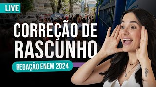 Live Correção de rascunho  Redação Enem 2024 [upl. by Ebby369]