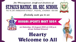 Annual Sports Meet  Fitfest 2024 of StPauls MatricHrSecSchool Puzhal [upl. by Katina]