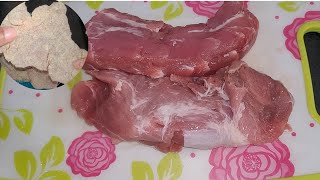 bife de carne de porco à milanesa sequinho e crocante [upl. by Hamner]