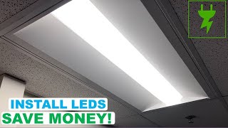 LED Troffer Retrofit Kit Installation to Replace Old Fluorescent Lighting [upl. by Assenar]