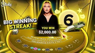 MASSIVE WINNING STREAK ON BLACKJACK [upl. by Kensell]