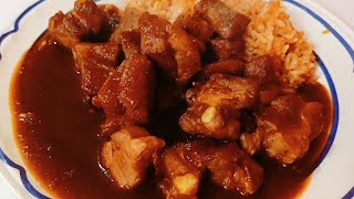 como hacer costillas de puerco en chile ancho 😋👌Gracieladesdemicocina costillasdepuerco [upl. by Ayikan]