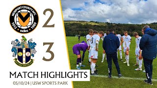 MATCH HIGHLIGHTS Newport County U18 2 Sutton United U18 3 051024 [upl. by Caye135]