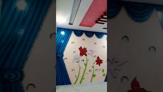 Gorgeous Coloured Ceiling Design With LCD amp 3D Wallpaper Design shorts ceiling [upl. by Kolnos]