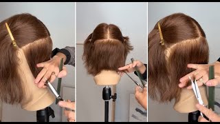 Tips for Cutting Layered Bob Hair  Best Hair Cutting Techniques amp Fix a Bad Bob Hair [upl. by Nitas]