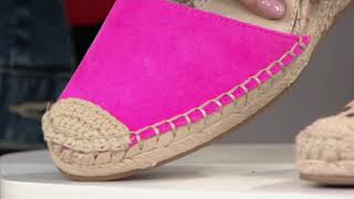 Vince Camuto Leather Espadrille Wedges  Venerly on QVC [upl. by Brittni]